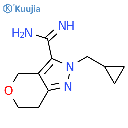 2-(Cyclopropylmethyl)-2,4,6,7-tetrahydropyrano[4,3-c]pyrazole-3-carboximidamide structure