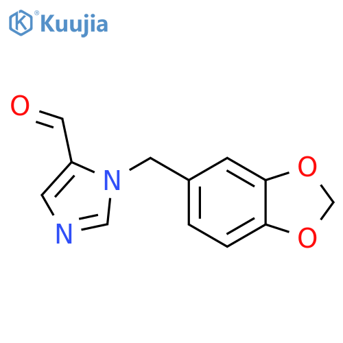 1-(Benzo[d][1,3]dioxol-5-ylmethyl)-1H-imidazole-5-carbaldehyde structure