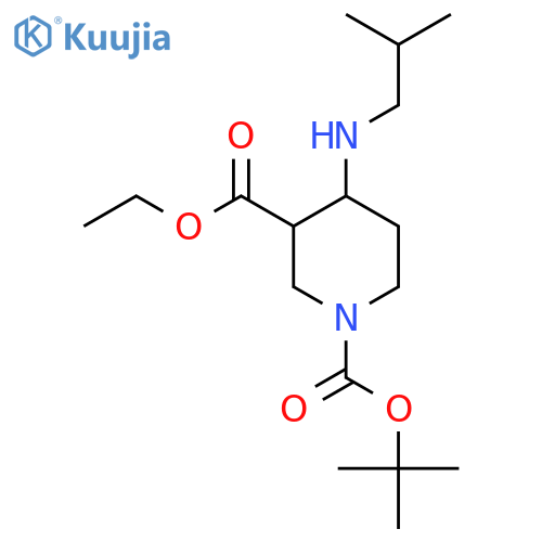 1-(Tert-butyl) 3-ethyl 4-(isobutylamino)piperidine-1,3-dicarboxylate structure