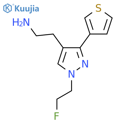 2-(1-(2-fluoroethyl)-3-(thiophen-3-yl)-1H-pyrazol-4-yl)ethan-1-amine structure
