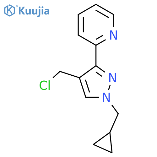 2-(4-(chloromethyl)-1-(cyclopropylmethyl)-1H-pyrazol-3-yl)pyridine structure