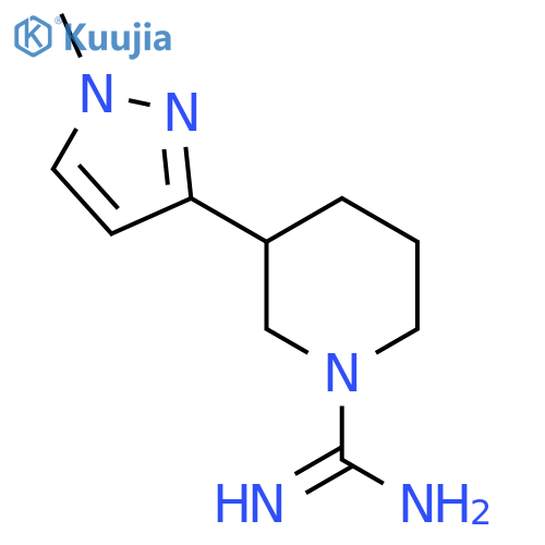 3-(1-methyl-1H-pyrazol-3-yl)piperidine-1-carboximidamide structure