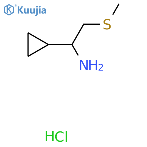 1-Cyclopropyl-2-(methylsulfanyl)ethan-1-amine hydrochloride structure