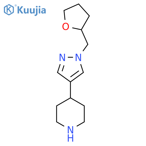 4-(1-((Tetrahydrofuran-2-yl)methyl)-1H-pyrazol-4-yl)piperidine structure