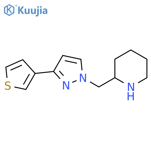 2-((3-(Thiophen-3-yl)-1H-pyrazol-1-yl)methyl)piperidine structure
