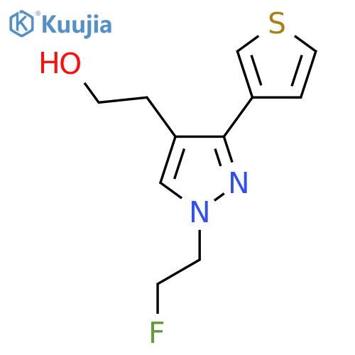 2-(1-(2-fluoroethyl)-3-(thiophen-3-yl)-1H-pyrazol-4-yl)ethan-1-ol structure