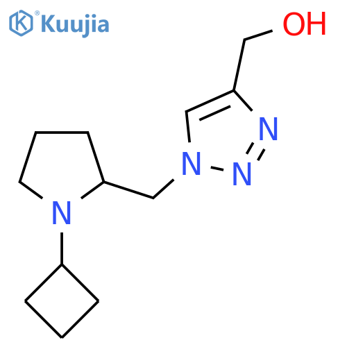 (1-((1-cyclobutylpyrrolidin-2-yl)methyl)-1H-1,2,3-triazol-4-yl)methanol structure