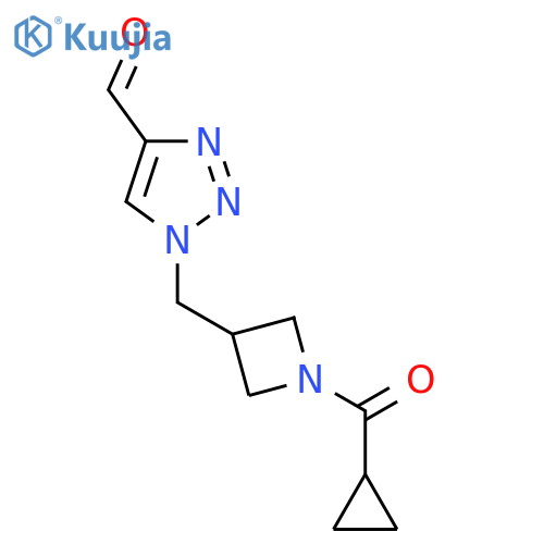 1-((1-(cyclopropanecarbonyl)azetidin-3-yl)methyl)-1H-1,2,3-triazole-4-carbaldehyde structure