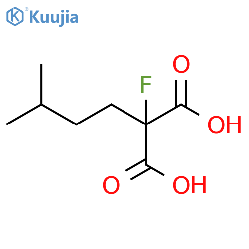 Propanedioic acid, 2-fluoro-2-(3-methylbutyl)- structure