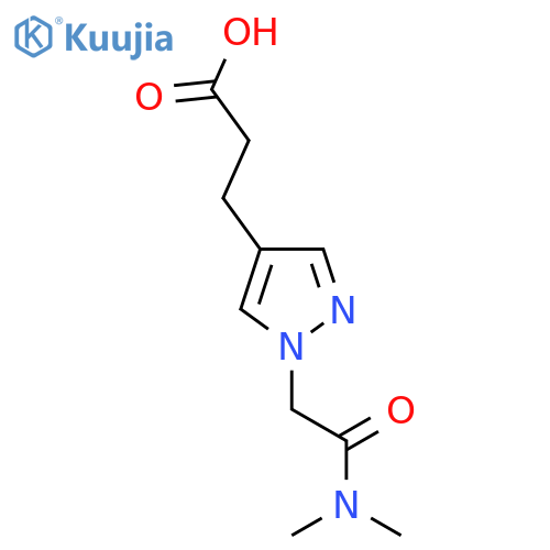 3-{1-[(dimethylcarbamoyl)methyl]-1H-pyrazol-4-yl}propanoic acid structure