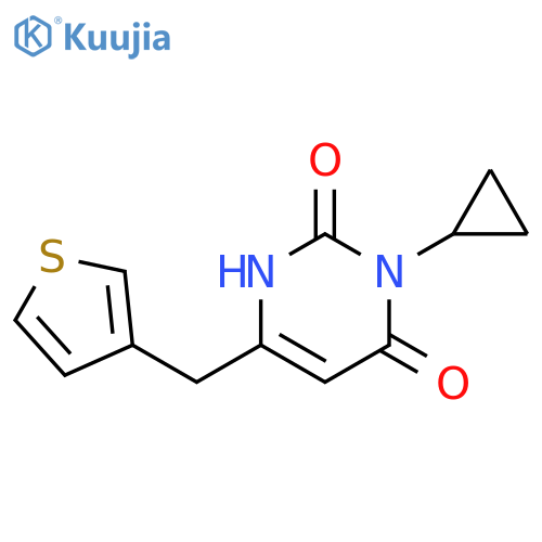 3-cyclopropyl-6-[(thiophen-3-yl)methyl]-1,2,3,4-tetrahydropyrimidine-2,4-dione structure