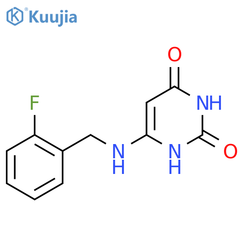 6-((2-fluorobenzyl)amino)pyrimidine-2,4(1H,3H)-dione structure
