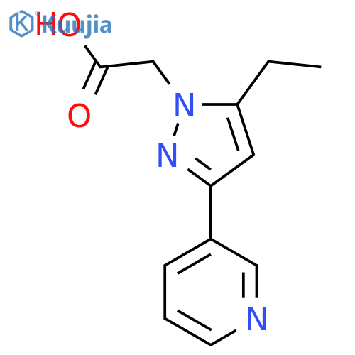 2-(5-ethyl-3-(pyridin-3-yl)-1H-pyrazol-1-yl)acetic acid structure