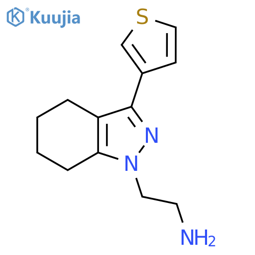 2-(3-(Thiophen-3-yl)-4,5,6,7-tetrahydro-1H-indazol-1-yl)ethan-1-amine structure