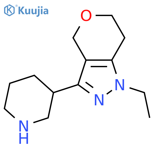 1-Ethyl-3-(piperidin-3-yl)-1,4,6,7-tetrahydropyrano[4,3-c]pyrazole structure