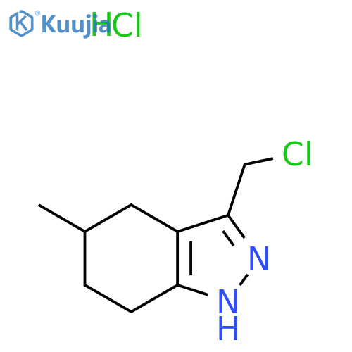 3-(chloromethyl)-5-methyl-4,5,6,7-tetrahydro-2H-indazole hydrochloride structure