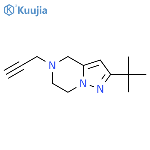 2-(Tert-butyl)-5-(prop-2-yn-1-yl)-4,5,6,7-tetrahydropyrazolo[1,5-a]pyrazine structure