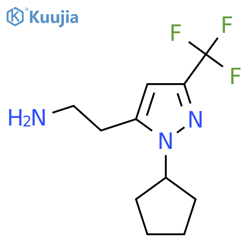 2-(1-cyclopentyl-3-(trifluoromethyl)-1H-pyrazol-5-yl)ethan-1-amine structure