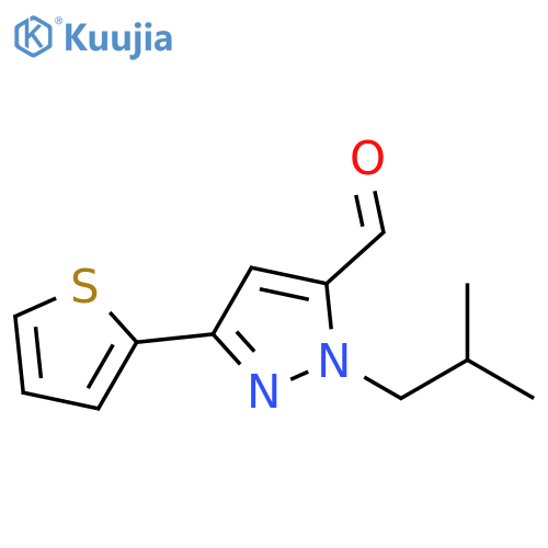 1-isobutyl-3-(thiophen-2-yl)-1H-pyrazole-5-carbaldehyde structure