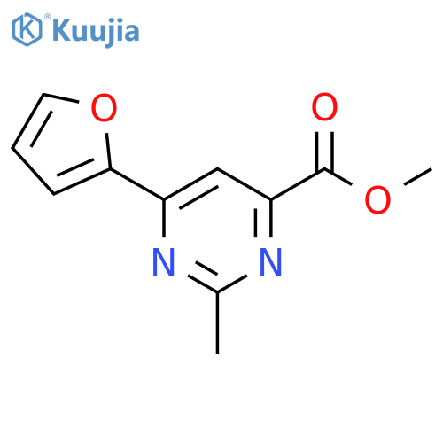 methyl 6-(furan-2-yl)-2-methylpyrimidine-4-carboxylate structure