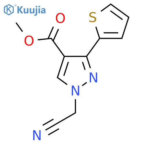 methyl 1-(cyanomethyl)-3-(thiophen-2-yl)-1H-pyrazole-4-carboxylate structure