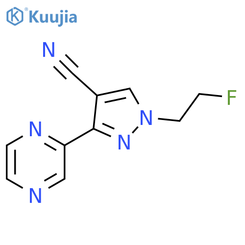 1-(2-fluoroethyl)-3-(pyrazin-2-yl)-1H-pyrazole-4-carbonitrile structure