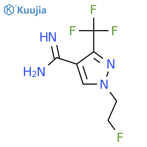 1-(2-fluoroethyl)-3-(trifluoromethyl)-1H-pyrazole-4-carboximidamide structure