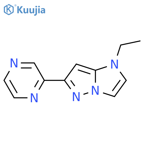 1-ethyl-6-(pyrazin-2-yl)-1H-imidazo[1,2-b]pyrazole structure