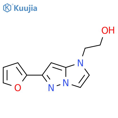 2-(6-(furan-2-yl)-1H-imidazo[1,2-b]pyrazol-1-yl)ethan-1-ol structure