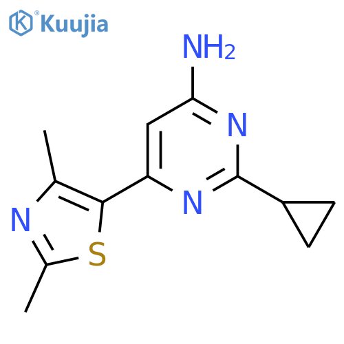 2-cyclopropyl-6-(2,4-dimethyl-1,3-thiazol-5-yl)pyrimidin-4-amine structure