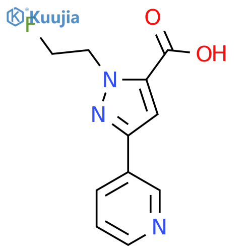 1-(2-fluoroethyl)-3-(pyridin-3-yl)-1H-pyrazole-5-carboxylic acid structure