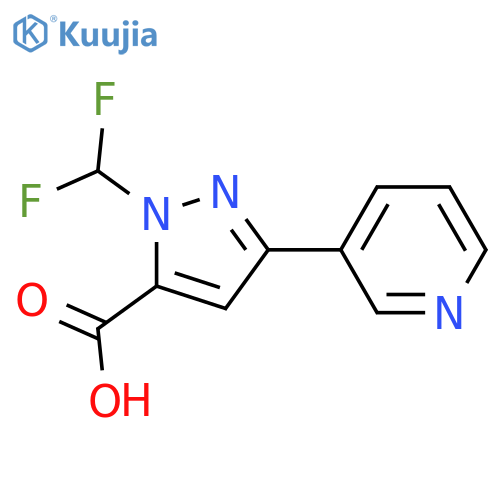 1-(difluoromethyl)-3-(pyridin-3-yl)-1H-pyrazole-5-carboxylic acid structure