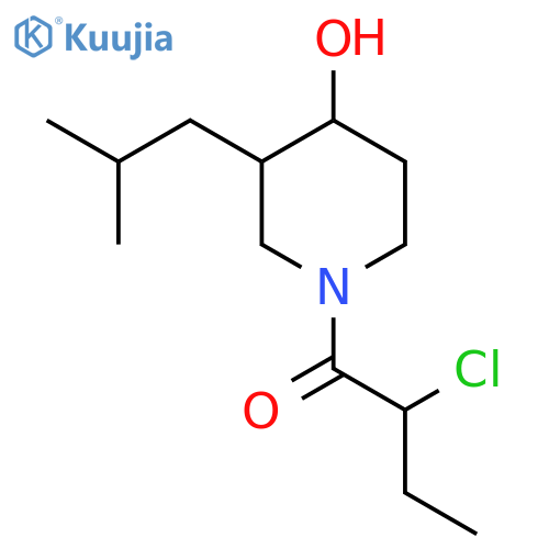 2-Chloro-1-(4-hydroxy-3-isobutylpiperidin-1-yl)butan-1-one structure