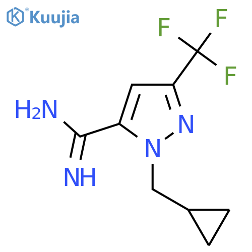 1-(cyclopropylmethyl)-3-(trifluoromethyl)-1H-pyrazole-5-carboximidamide structure