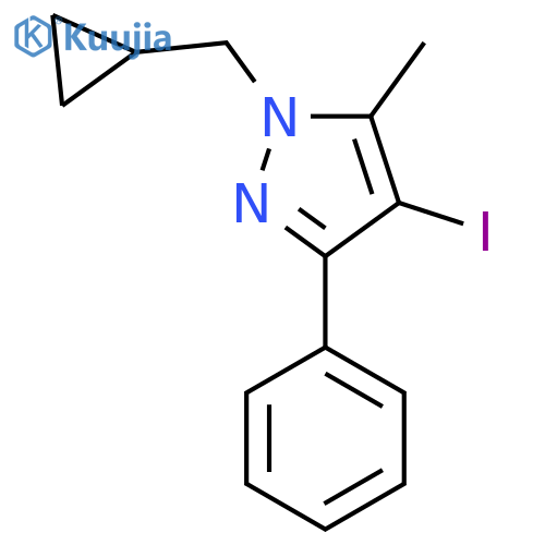 1-(cyclopropylmethyl)-4-iodo-5-methyl-3-phenyl-1H-pyrazole structure