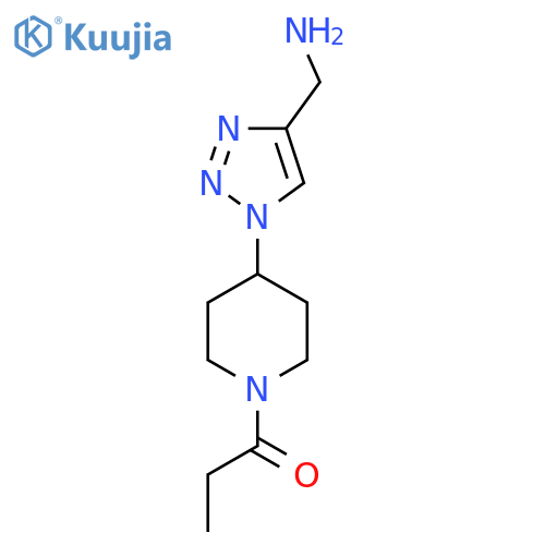 1-(4-(4-(Aminomethyl)-1H-1,2,3-triazol-1-yl)piperidin-1-yl)propan-1-one structure