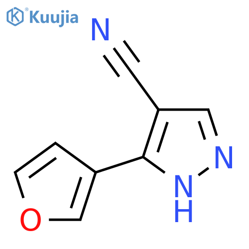 3-(furan-3-yl)-1H-pyrazole-4-carbonitrile structure