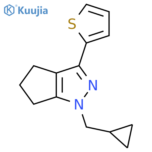 1-(Cyclopropylmethyl)-3-(thiophen-2-yl)-1,4,5,6-tetrahydrocyclopenta[c]pyrazole structure