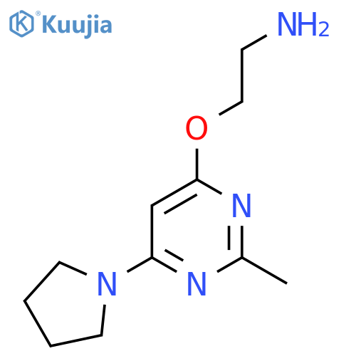 2-((2-Methyl-6-(pyrrolidin-1-yl)pyrimidin-4-yl)oxy)ethan-1-amine structure