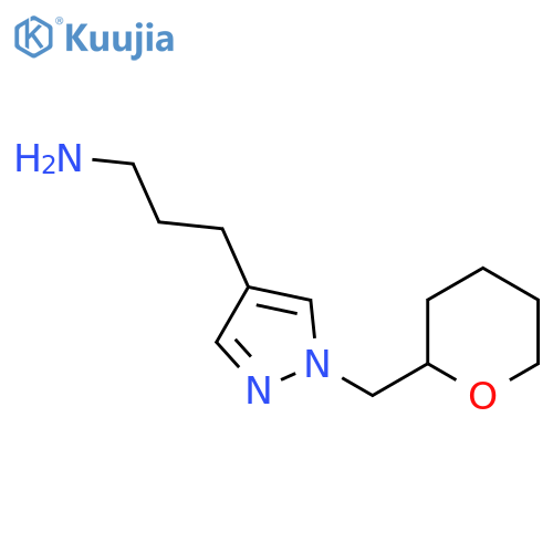 3-{1-[(Oxan-2-yl)methyl]-1H-pyrazol-4-yl}propan-1-amine structure