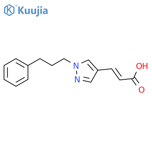 (2E)-3-[1-(3-phenylpropyl)-1H-pyrazol-4-yl]prop-2-enoic acid structure