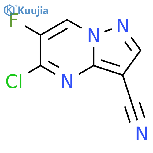 5-chloro-6-fluoropyrazolo[1,5-a]pyrimidine-3-carbonitrile structure