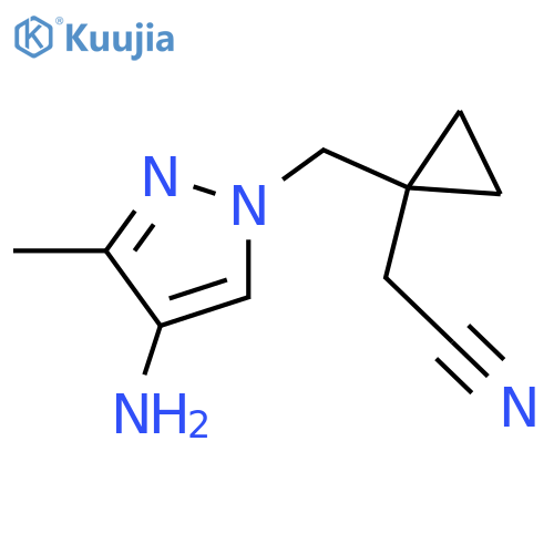 2-{1-(4-amino-3-methyl-1H-pyrazol-1-yl)methylcyclopropyl}acetonitrile structure