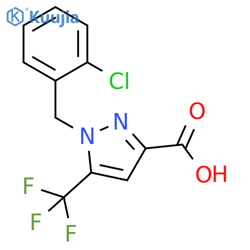1-(2-chlorobenzyl)-5-(trifluoromethyl)-1H-pyrazole-3-carboxylic acid structure