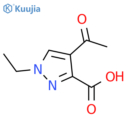 4-acetyl-1-ethyl-1H-pyrazole-3-carboxylic acid structure