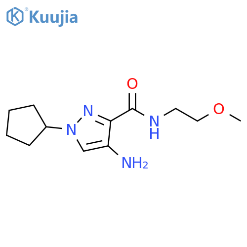 4-amino-1-cyclopentyl-N-(2-methoxyethyl)-1H-pyrazole-3-carboxamide structure