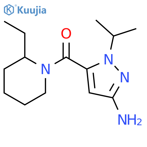 5-[(2-ethylpiperidin-1-yl)carbonyl]-1-isopropyl-1H-pyrazol-3-amine structure