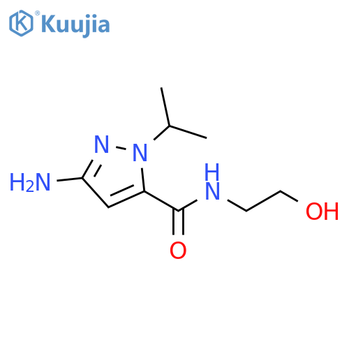 3-amino-N-(2-hydroxyethyl)-1-isopropyl-1H-pyrazole-5-carboxamide structure
