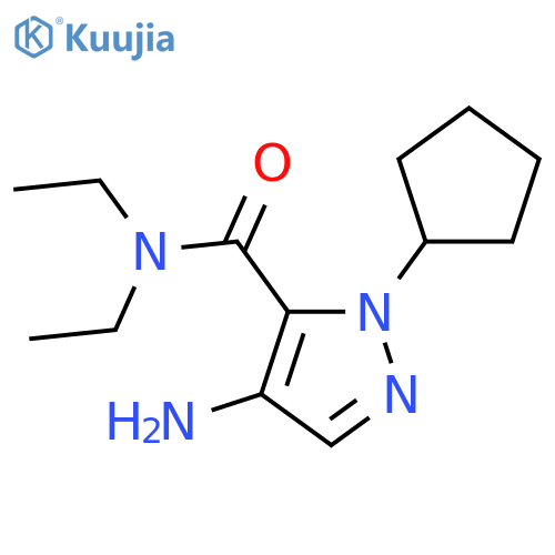 4-amino-1-cyclopentyl-N,N-diethyl-1H-pyrazole-5-carboxamide structure