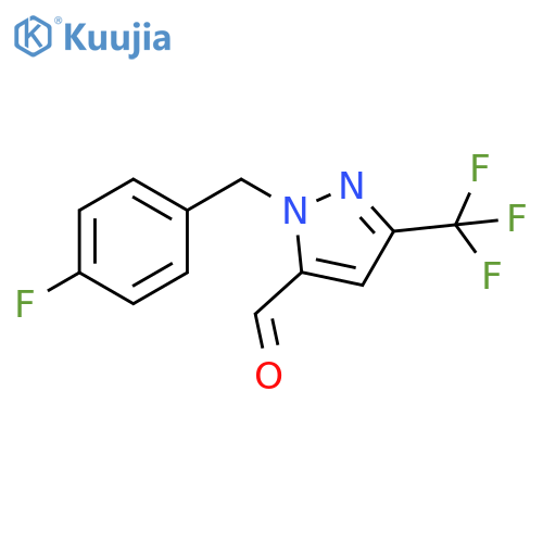 1-(4-fluorobenzyl)-3-(trifluoromethyl)-1H-pyrazole-5-carbaldehyde structure